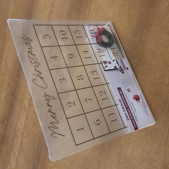 Dry Erase Christmas Countdown Advent Calendar 9"x9" Magnetic Wreath Holiday Deco - Picture 2 of 10